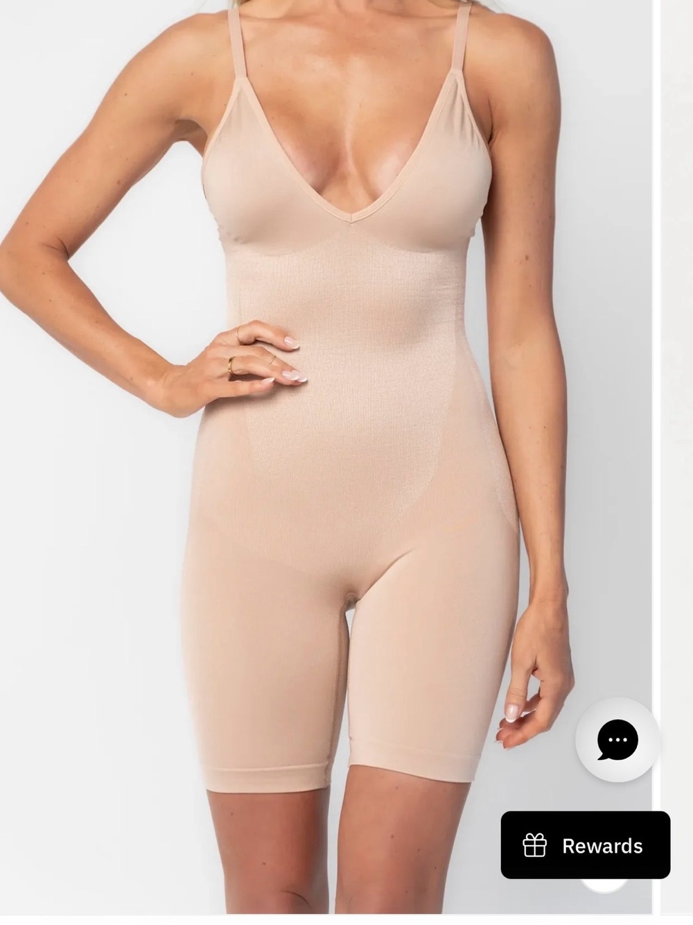 Baltic Born Nude Mid Thigh Shaping Bodysuit with Adjustable Straps